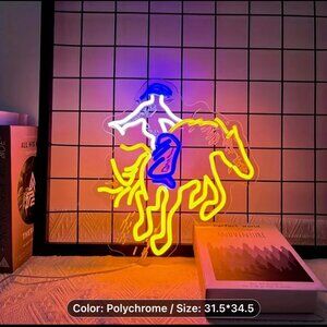 HORSERIDER ON A BRONCO NEON LED SIGN